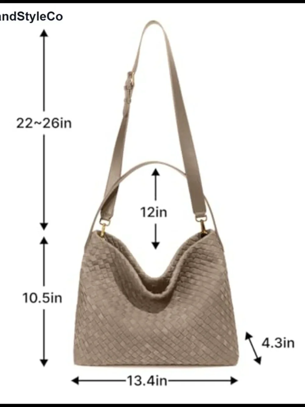 Faux Suede Woven Tote Bag Women Large Hobo Shoulder Purse Vegan